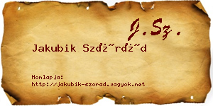 Jakubik Szórád névjegykártya